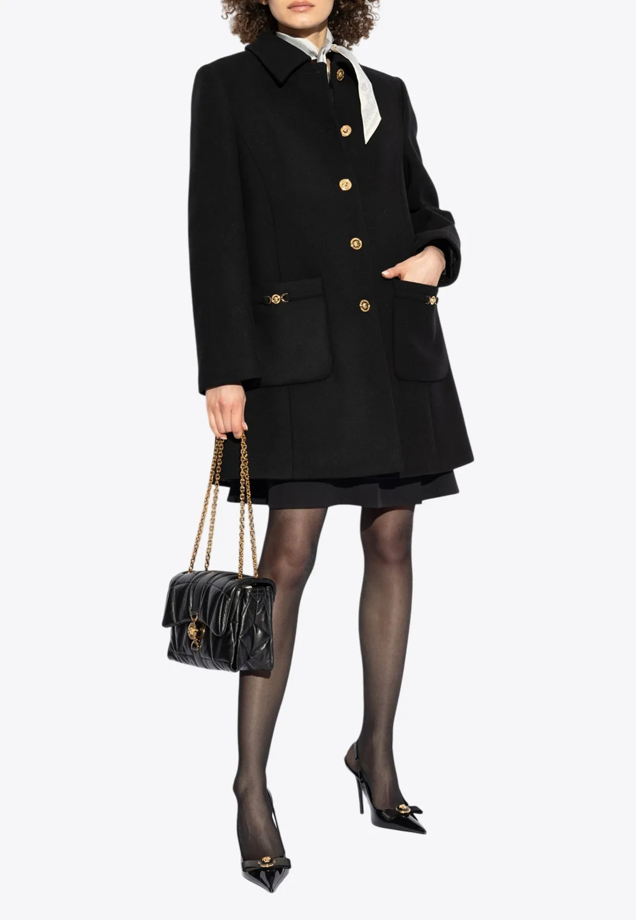 A-Line Felted-Wool Coat