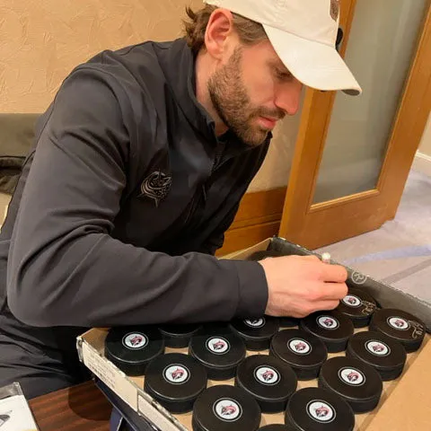 Boone Jenner Autographed Columbus Blue Jackets Reverse Retro Puck