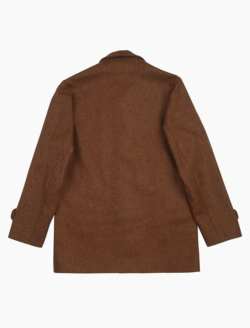 Brick Herringbone Wool Overcoat