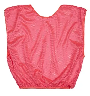 Champion Sports Youth Mesh Practice Scrimmage Vest, Neon Pink (Pack of 12)