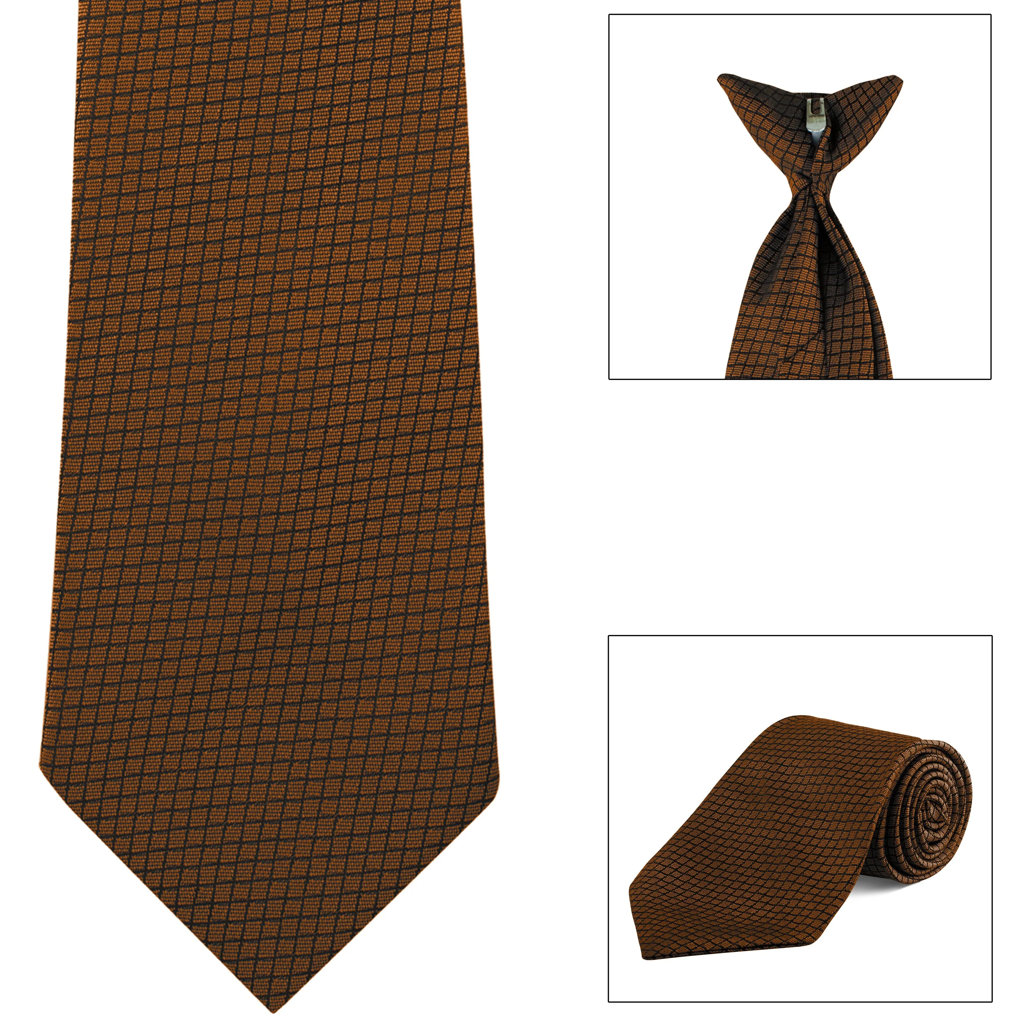 Clip-On, Straight, Fancy Print Tie