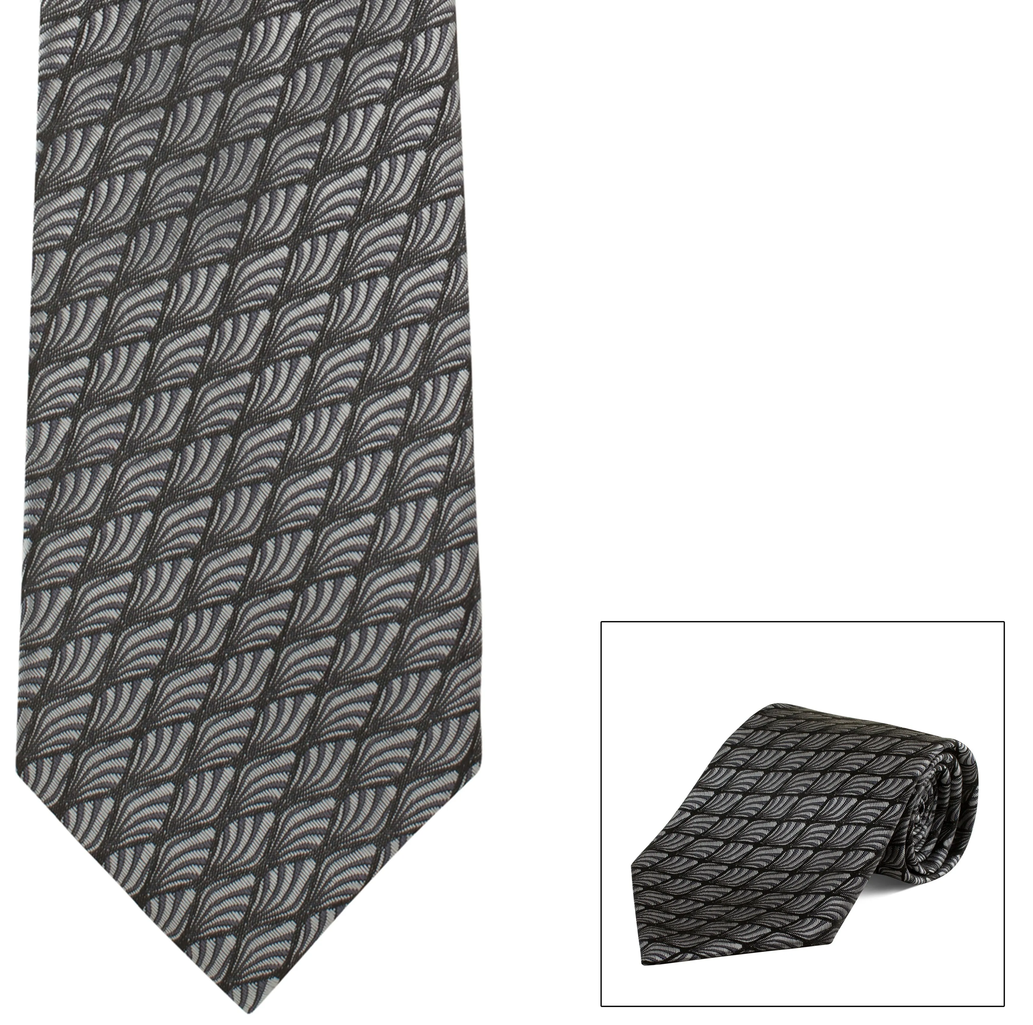 Clip-On, Straight, Fancy Print Tie