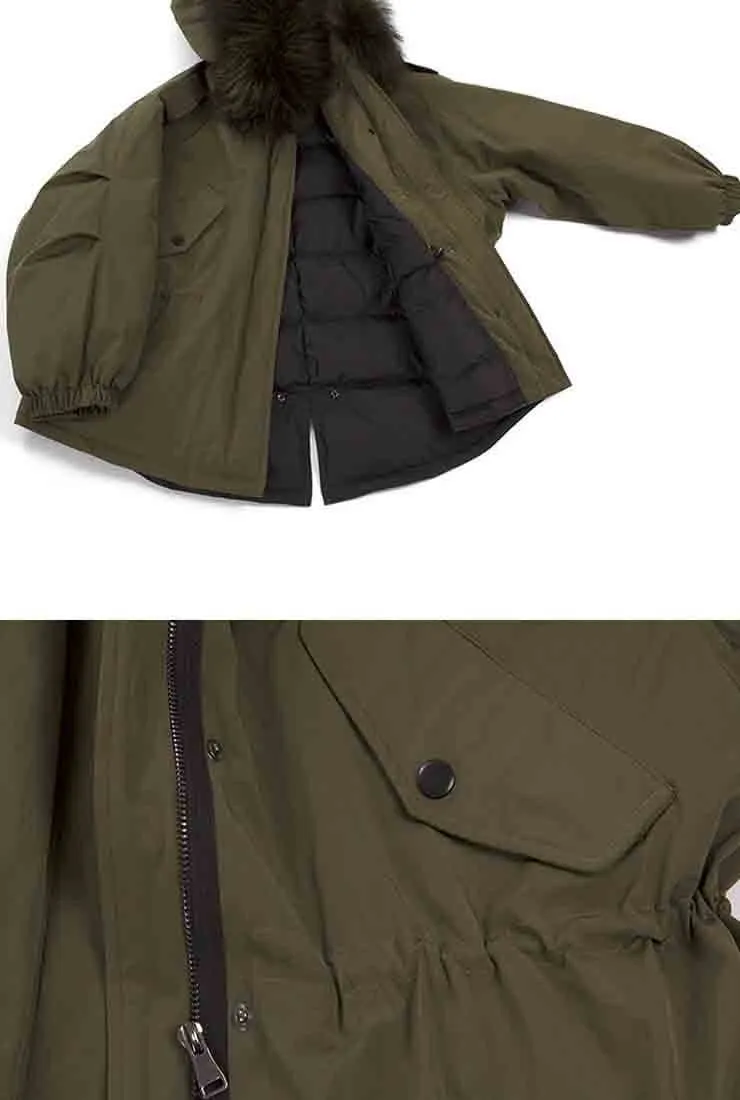 Loose Shape Mink Hair Trim Puffer Coat