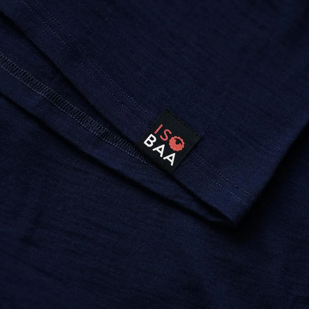 Mens Merino 200 Long Sleeve Polo Shirt (Navy/Denim)
