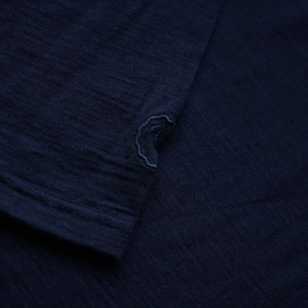 Mens Merino 200 Long Sleeve Polo Shirt (Navy/Denim)