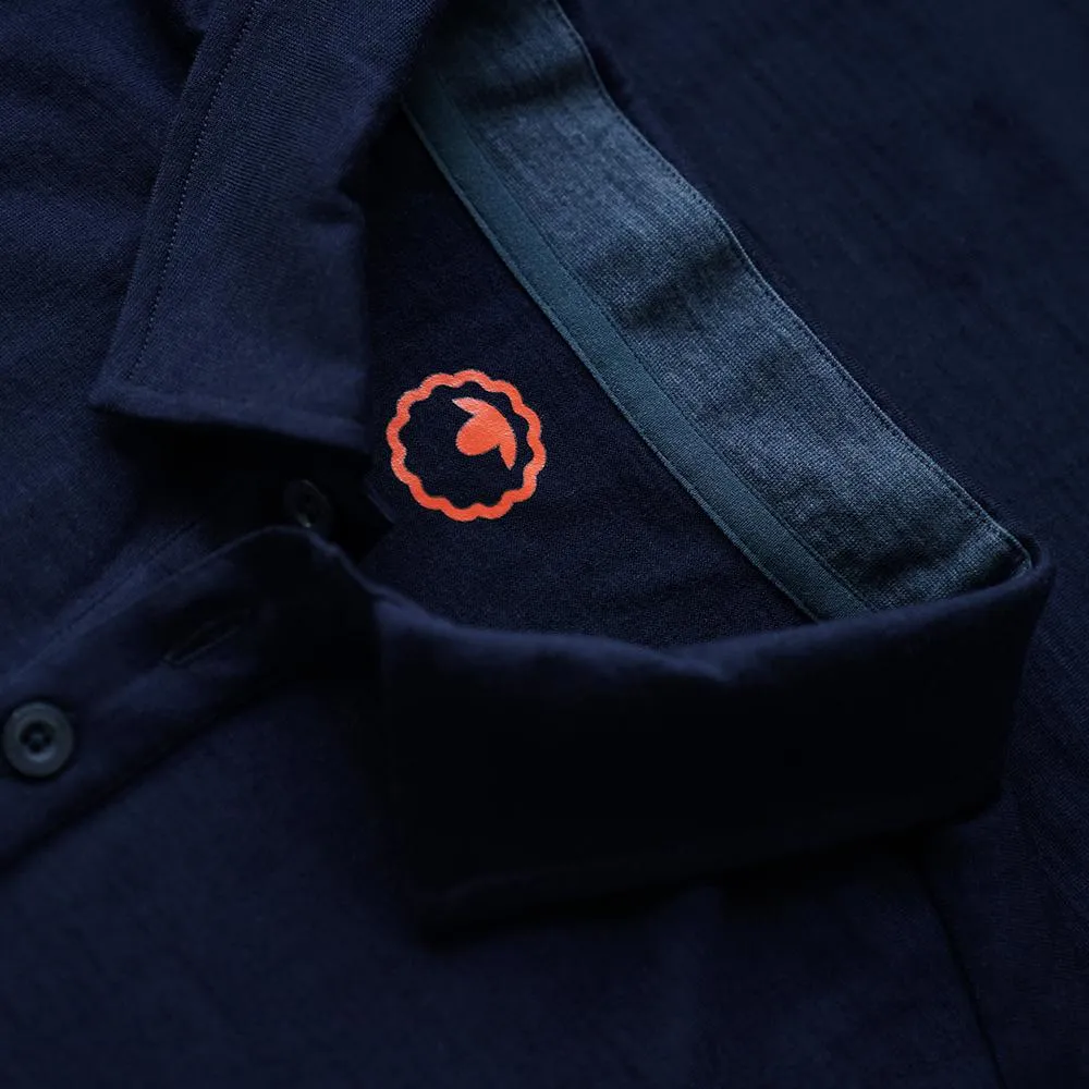 Mens Merino 200 Long Sleeve Polo Shirt (Navy/Denim)