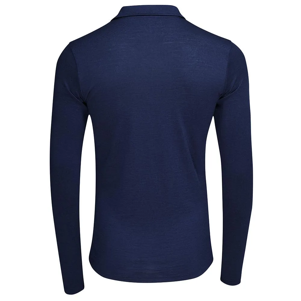 Mens Merino 200 Long Sleeve Polo Shirt (Navy/Denim)