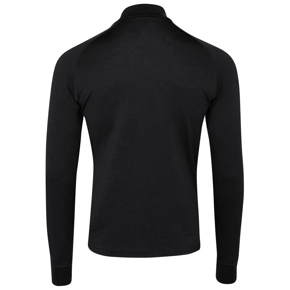 Mens Merino 200 Long Sleeve Zip Neck (Black)