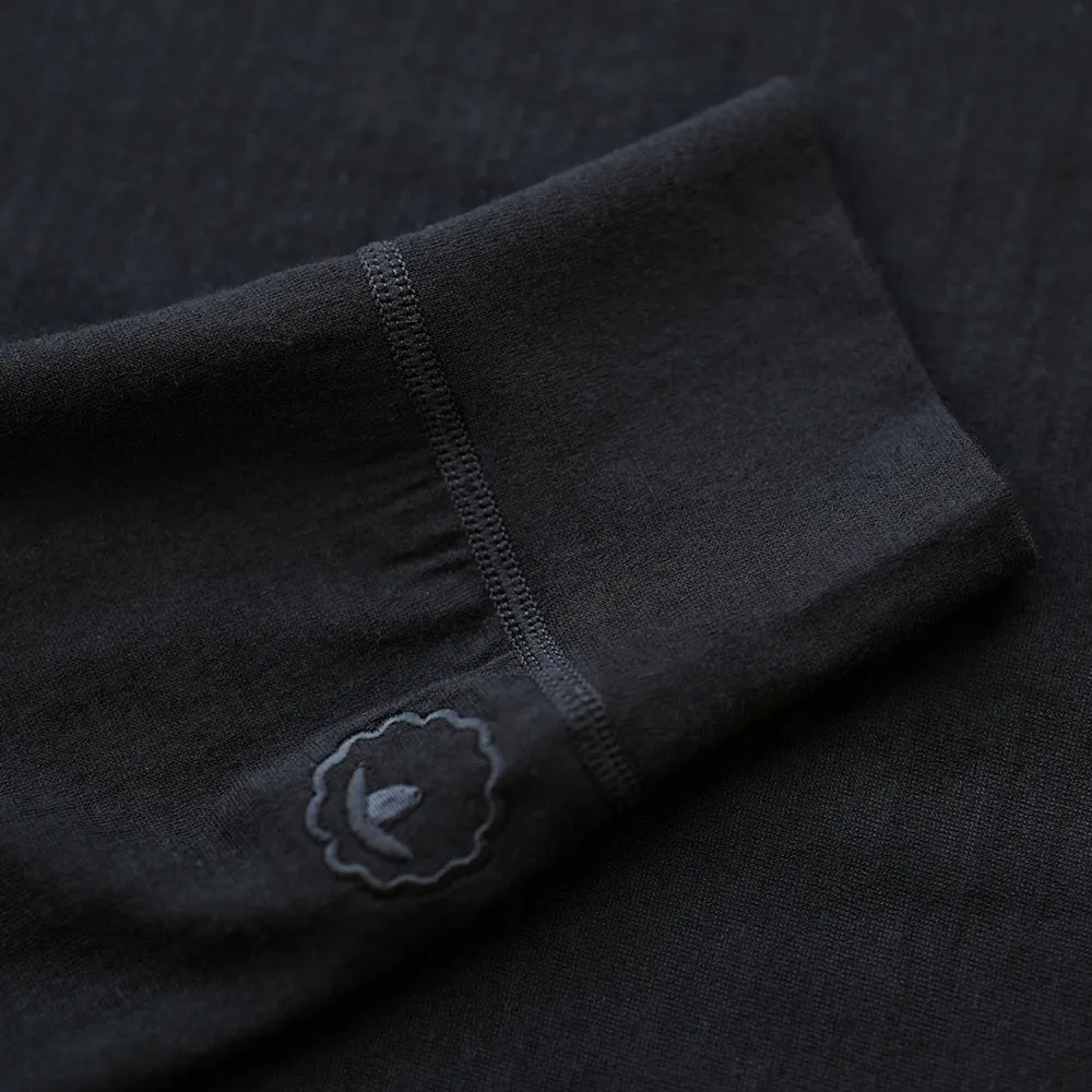 Mens Merino 200 Long Sleeve Zip Neck (Black)