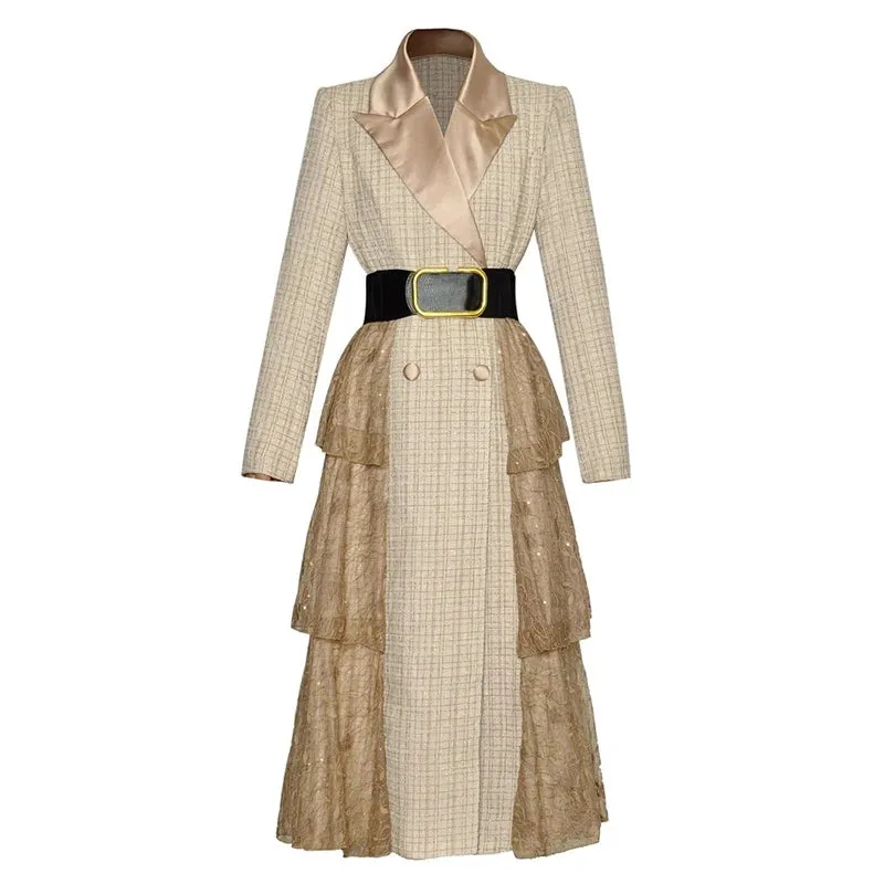 Nyla Plaid Tweed Coat