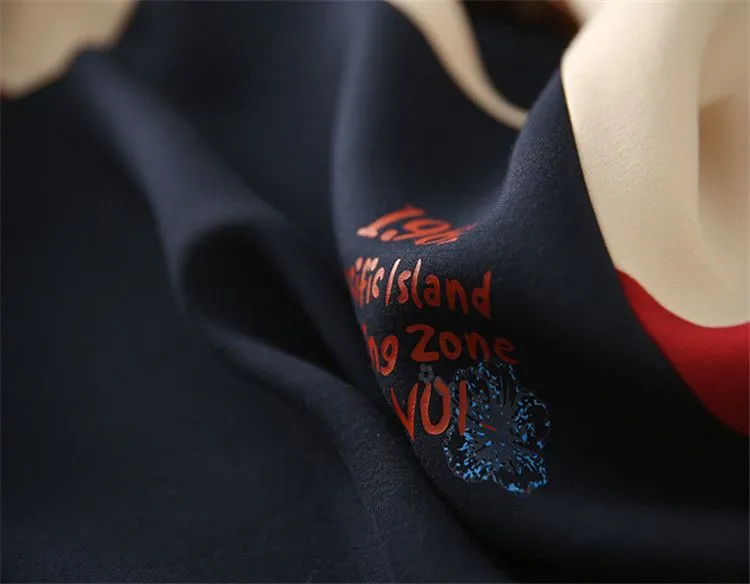 Purpdrank - Autumn Winter Color Blocking Printing Letter Sweatshirts Women New Long Sleeve O-collar Plush Thickening All-match Top