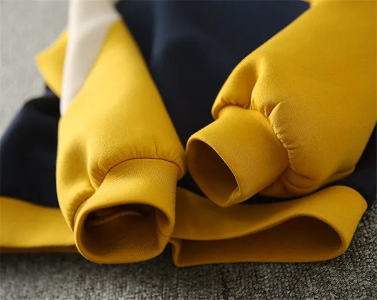 Purpdrank - Autumn Winter Color Blocking Printing Letter Sweatshirts Women New Long Sleeve O-collar Plush Thickening All-match Top