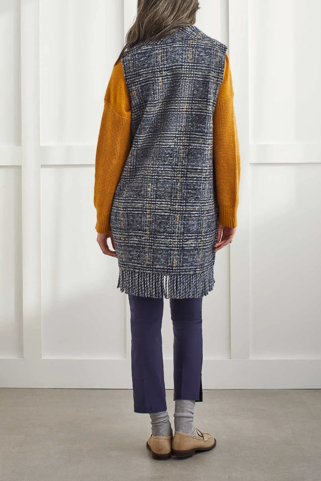 Tribal  Fall/Winter 2023-1440O/3070-Double Breast Vest -Sapphire
