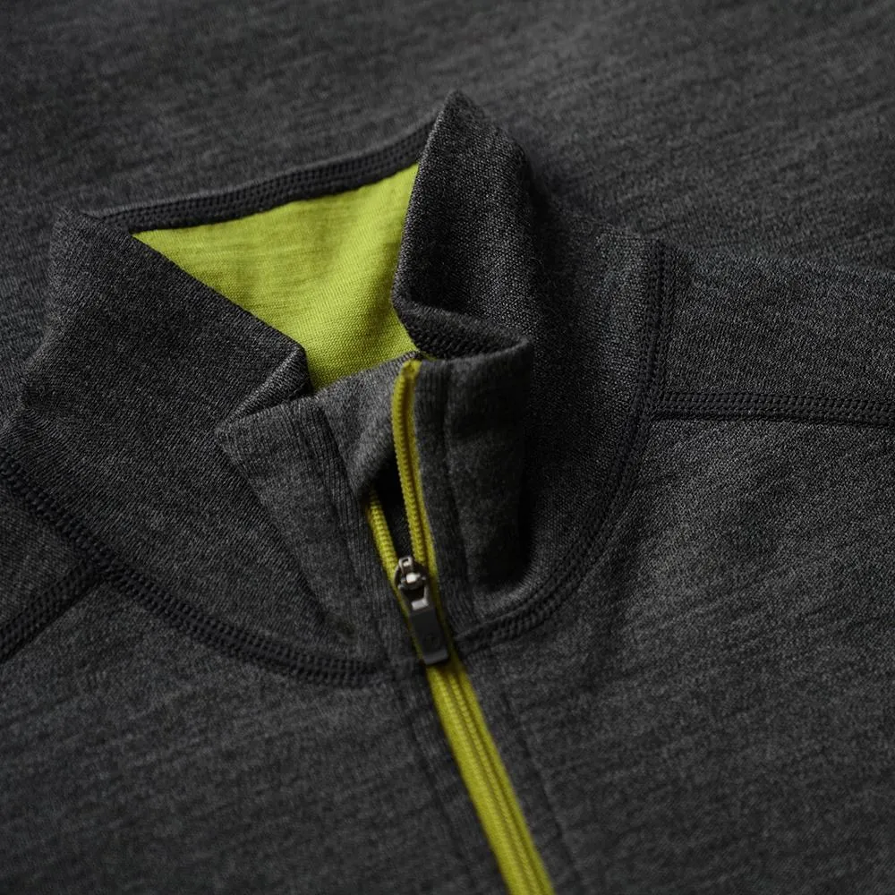 Womens Merino 320 Long Sleeve Half Zip (Smoke/Lime)